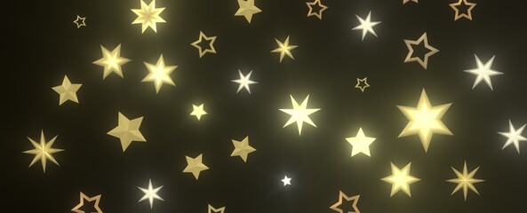 Cosmic Christmas Showers: Dynamic 3D Illustration of Descending Celestial Showers for the Holidays