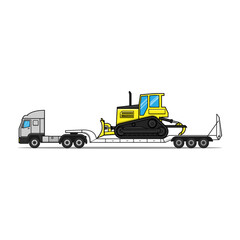 Prime mover truck on white background