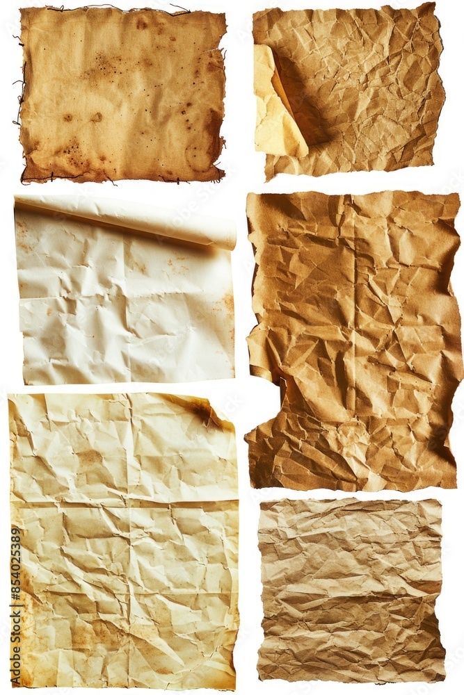 Aufkleber a collection of various office papers on a white surface, suitable for use in presentations, reports
