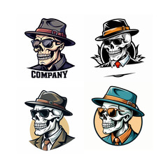 skull with hat and sunglasses