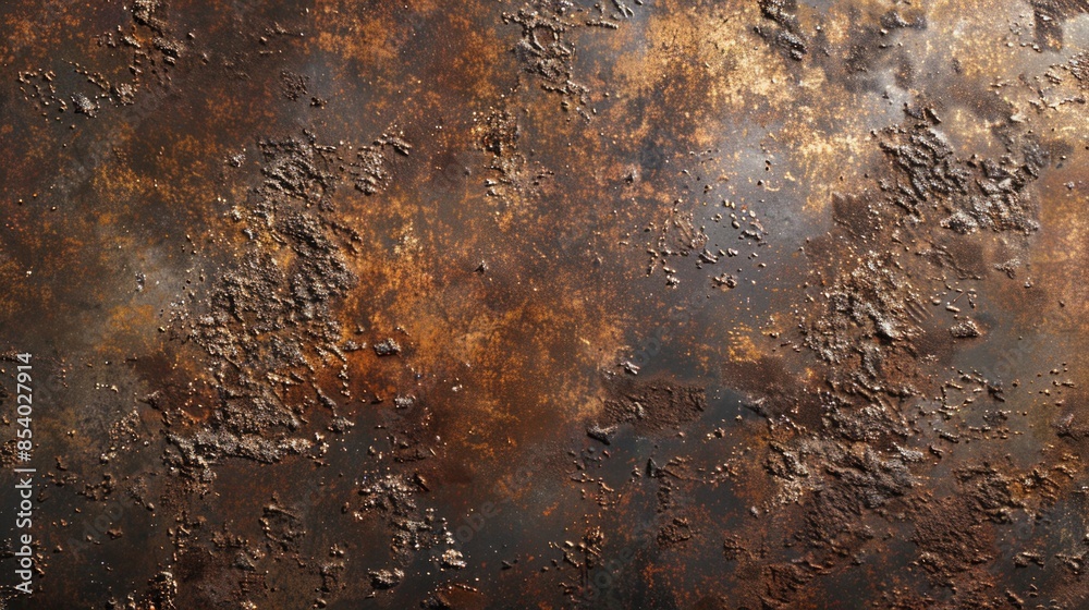 Poster a close-up shot of a rusty metal surface, perfect for use in industrial or mechanical contexts