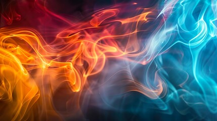 Fototapeta premium Swirling smoke against a dark background creates a mesmerizing effect.