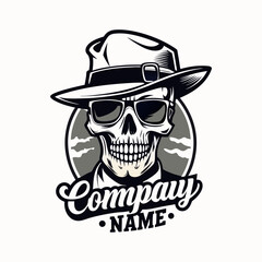 skull with hat and sunglasses