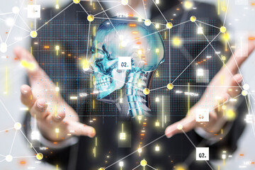 medical network connection with modern virtual screen interface