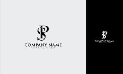 SP or PS initial monogram logo design vector concept
