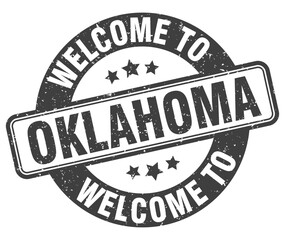Welcome to Oklahoma stamp. Oklahoma round sign