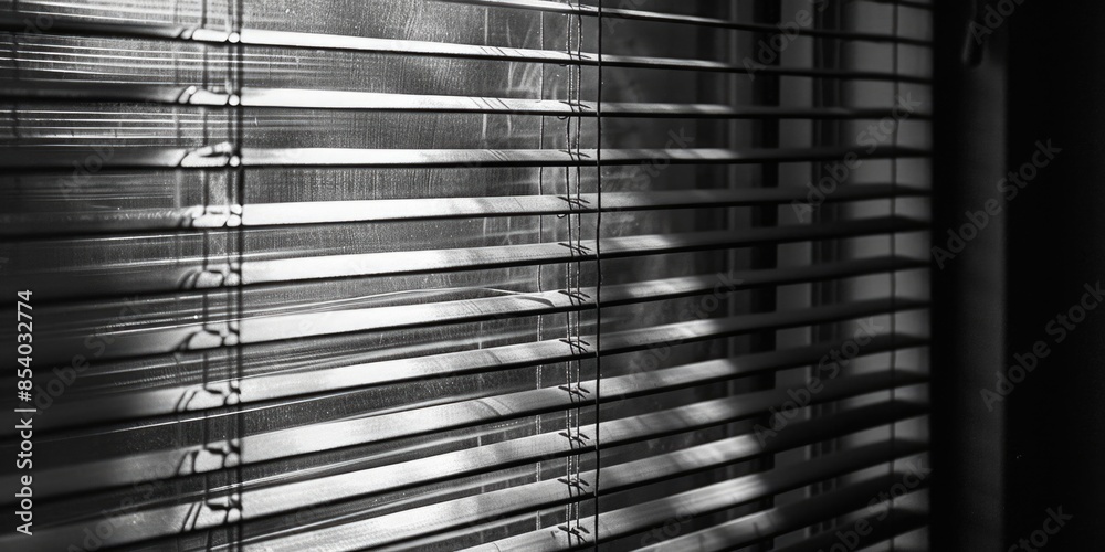 Aufkleber a simple room scene with a closed window featuring vertical blinds