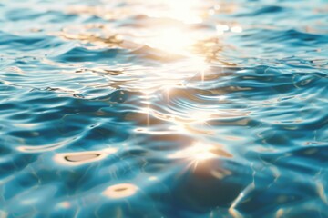 A bright sunny day reflecting off the calm water surface
