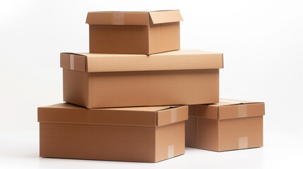 A stack of cardboard boxes with tape on the top