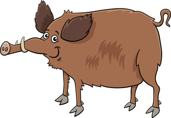 cartoon wild boar funny animal character