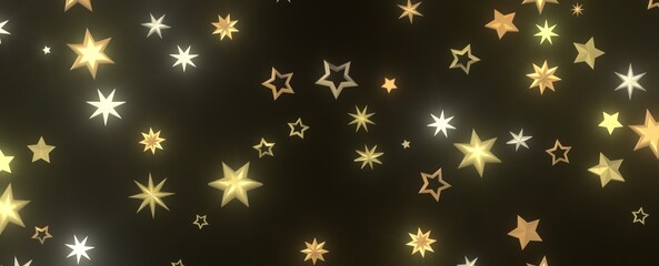 Falling Holiday Astral Radiance: Magnificent 3D Illustration of Descending Stellar Illumination for Christmas