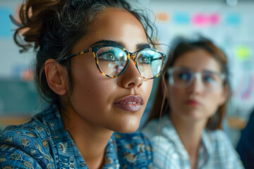 Obraz premium Creative Minds: Diverse Professionals Collaborating in Office for New Project Ideas