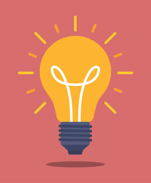 recommend clip art: Vector image of a light bulb. The light bulb symbolizes an idea, an idea, a concept. Flat style graphics.