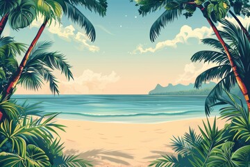 Obraz premium Summer Background illustration created with Generative AI