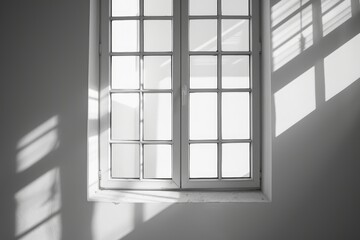 Window shadow drop on white wall