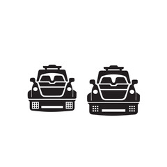  Vector Black silhouette car icon isolated on white, Eps 10.