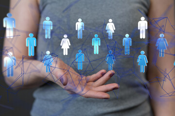 conference Digital Network and data concept 3d - neural network exposure digital