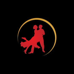 Beautiful couple dancing design vector