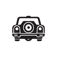 Fototapeta premium Vector Black silhouette car icon isolated on white, Eps 10.