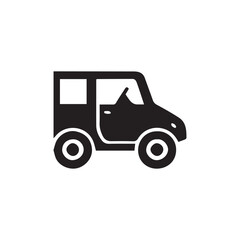  Vector Black silhouette car icon isolated on white, Eps 10.