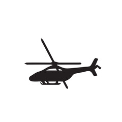 Silhouette Illustration of airplane on white background.