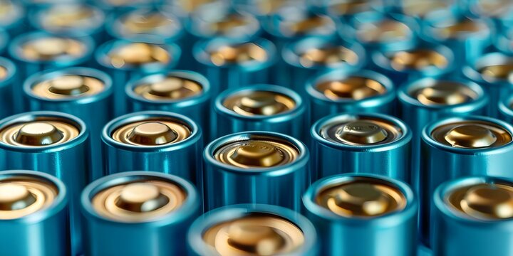 Mineral elements found in lithiumion batteries for energy storage and devices. Concept Lithium, Cobalt, Manganese, Nickel, Graphite
