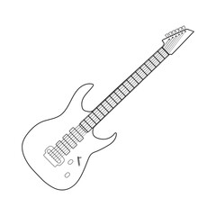 Electric guitar music instrument doodle image