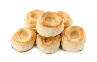 Delicious fresh puff pastry isolated on white