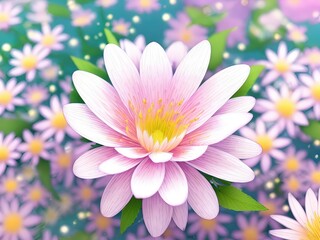 Fototapeta premium flower illustration, botanical art, digital painting, pastel colors