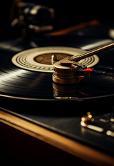 Close up of a vinyl record. Music concept.