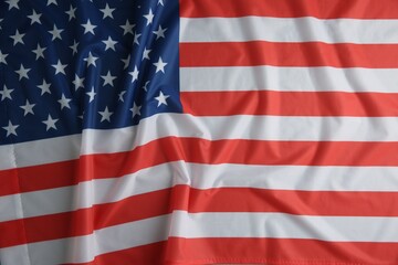Fototapeta premium Flag of USA as background, top view