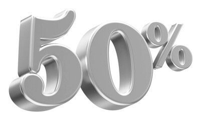50 Percent Silver Number 3D