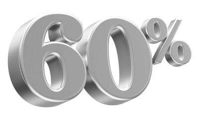 60 Percent Silver Number 3D