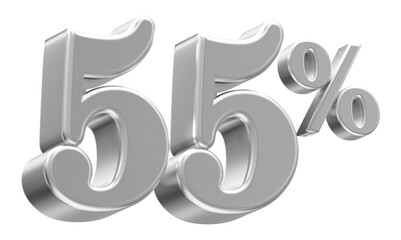 55 Percent Silver Number 3D