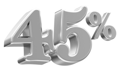45 Percent Silver Number 3D