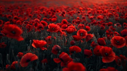 field of red poppies