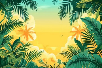 Naklejka premium Summer Background illustration created with Generative AI