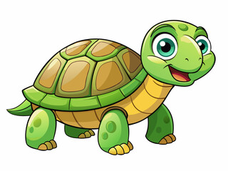 Cute turtle cartoon vector illustration 
