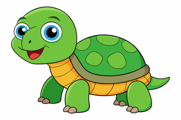 Cute turtle cartoon vector illustration 
