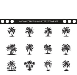 Obraz premium Coconut Tree Silhouette Vector Illustration