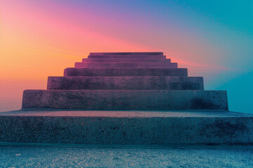 A series of steps leading up to a ledge