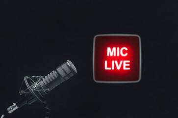 Professional microphone and on air sign