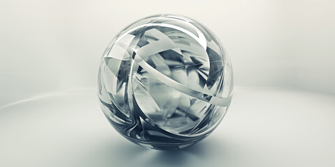 Abstraktes 3D Kugel Design einzigartig in Form und Perfektion geometrische Elemente