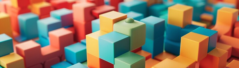 Obraz premium Abstract Colorful Cubes Pattern.