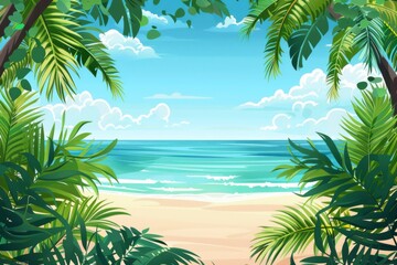 Fototapeta premium Summer Background illustration created with Generative AI