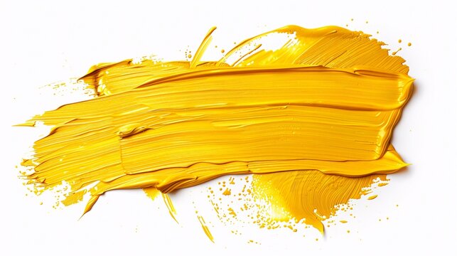 Yellow_paint_brush_white_background 3