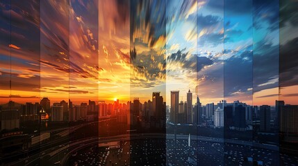 Intervalometers enabling timelapse photography, capturing the passage of time, with a dynamic scene of a daytonight transition, highlighting their timecapturing capability