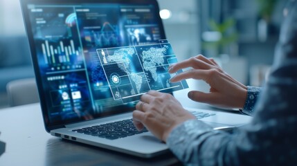 A professional working remotely from various locations using digital devices and connectivity.