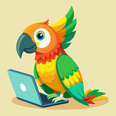 an-adorable-parrot-with-vibrant-orange--yellow--an