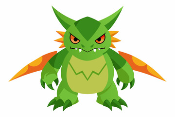 a angry leaf digimon full body image white backg